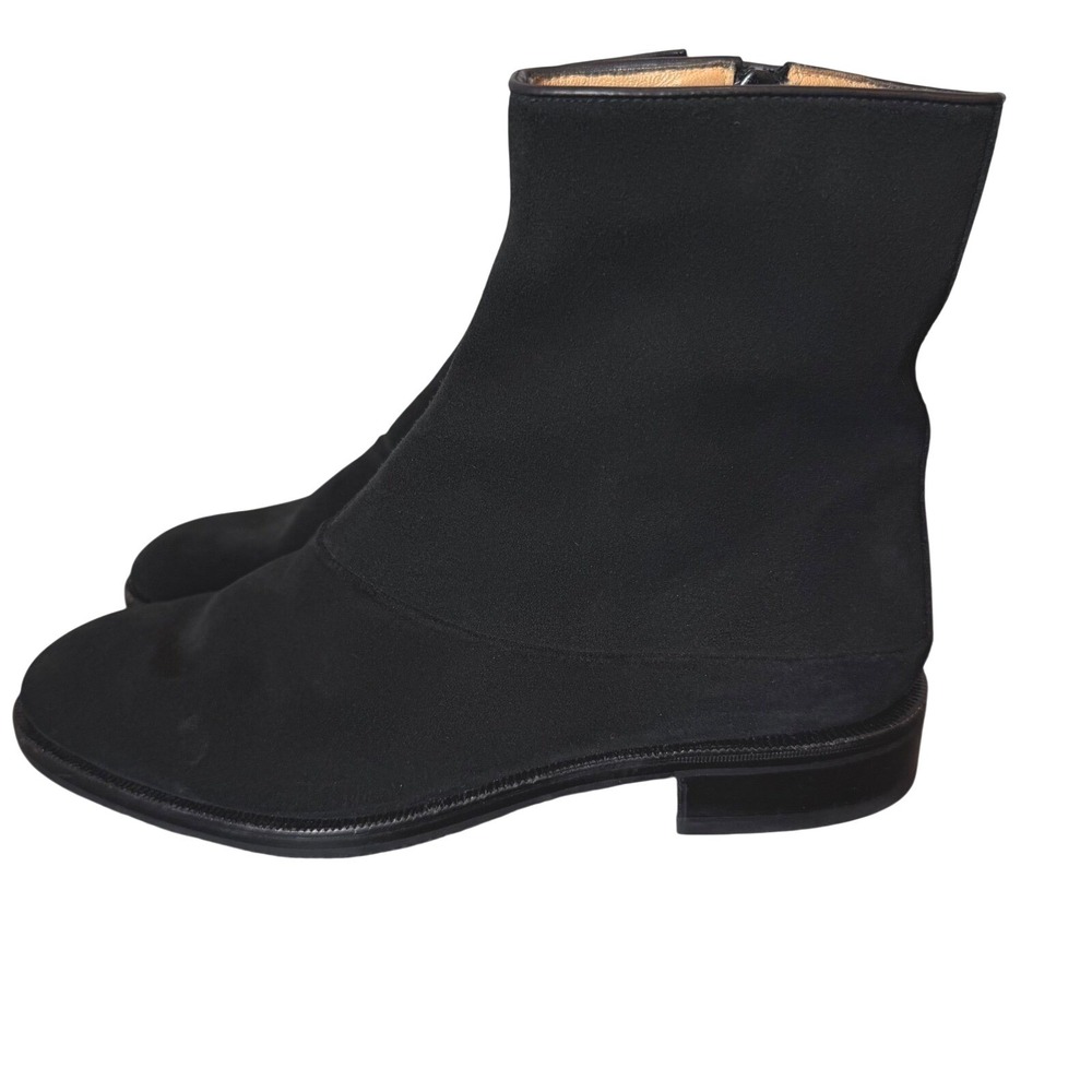 Neiman Marcus Black Suede Gravati Ankle Boots Handmade Italy Womens 6.5 M Casual
